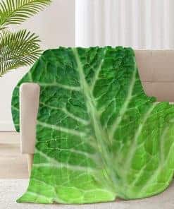 Manta de Hojas de Col, Manta de Verduras, Regalo Vegano