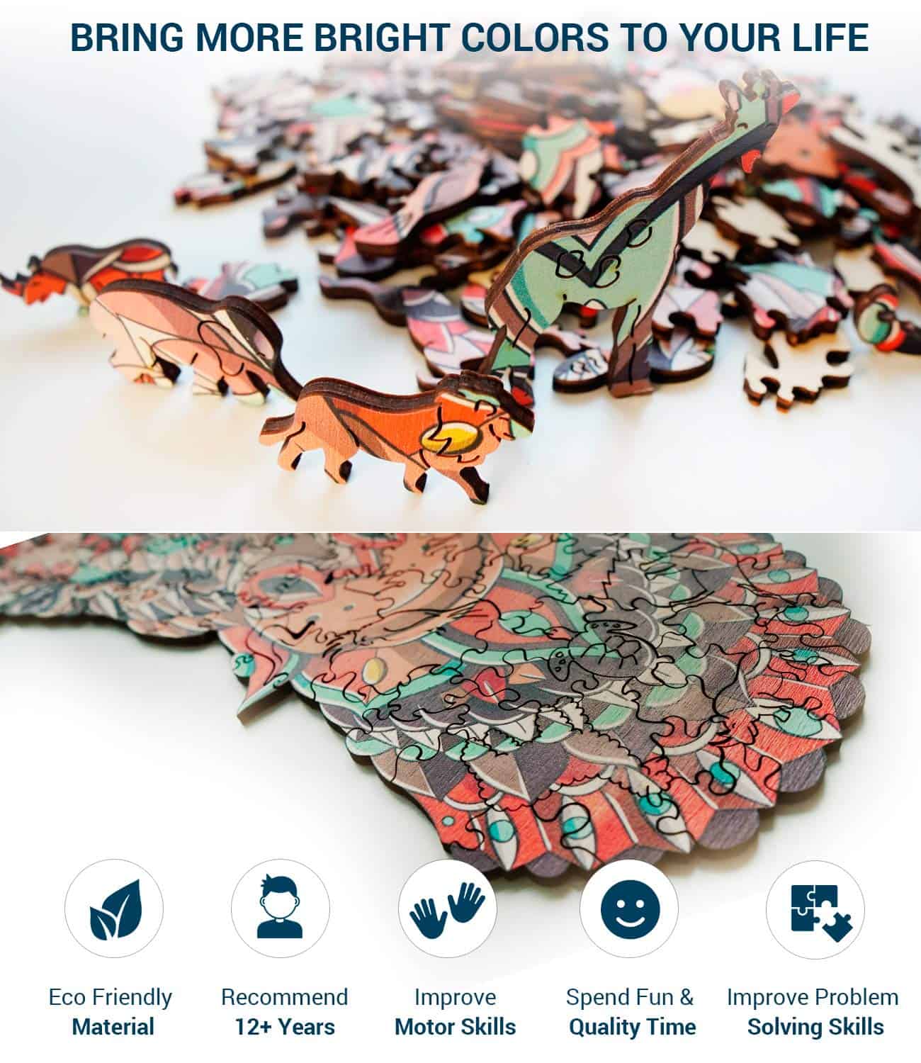 Rompecabezas de madera de animales Hodslen Woods para niños - Imagen 6