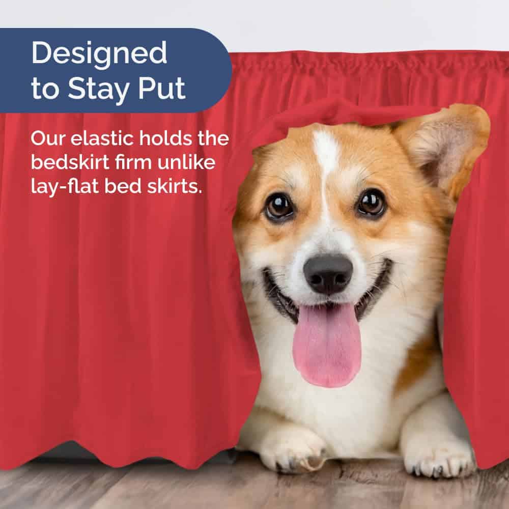 Faldón de Cama Plisado con Correa Elástica - Rojo - para - Imagen 8