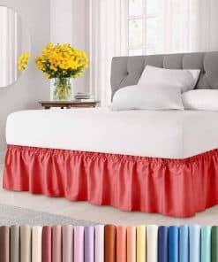 Faldón de Cama Plisado con Correa Elástica - Rojo - para