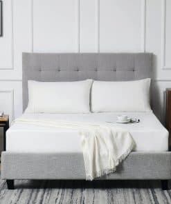 Sábana de lino para cama Queen Size con sábana bajera de