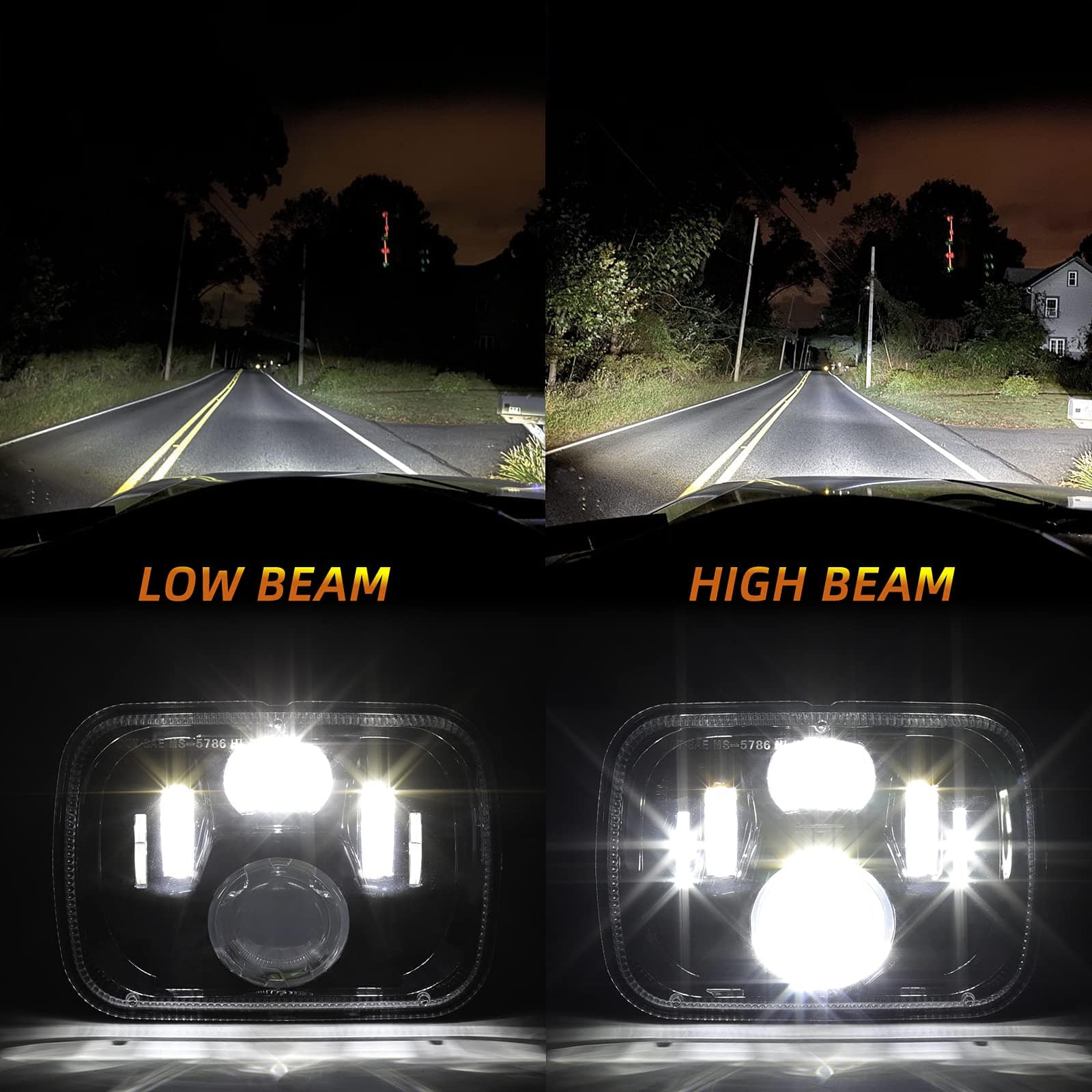 Faros LED Haitzu 5x7 7x6, Aprobados por la DOT, - Imagen 4