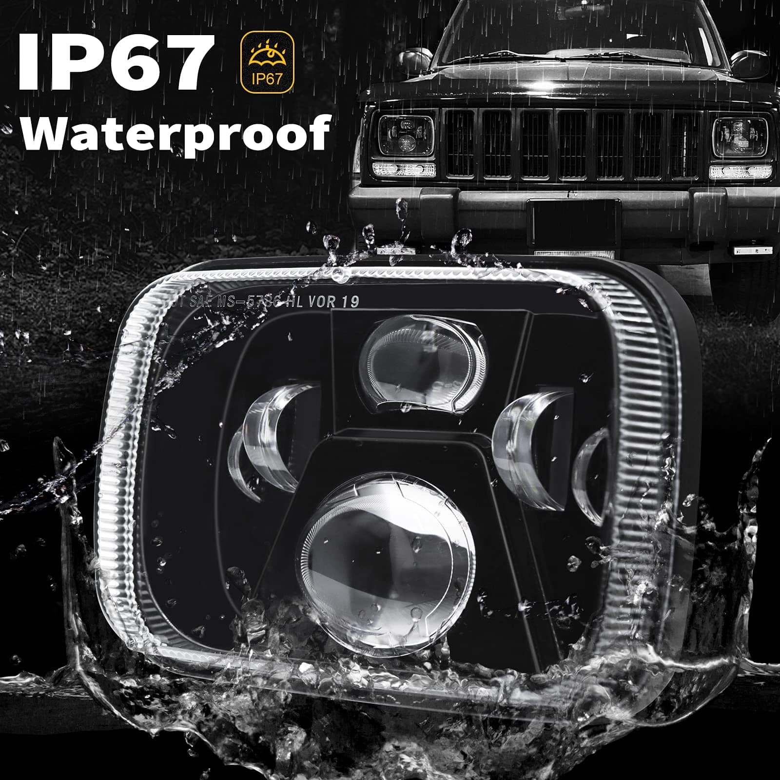 Faros LED Haitzu 5x7 7x6, Aprobados por la DOT, - Imagen 7