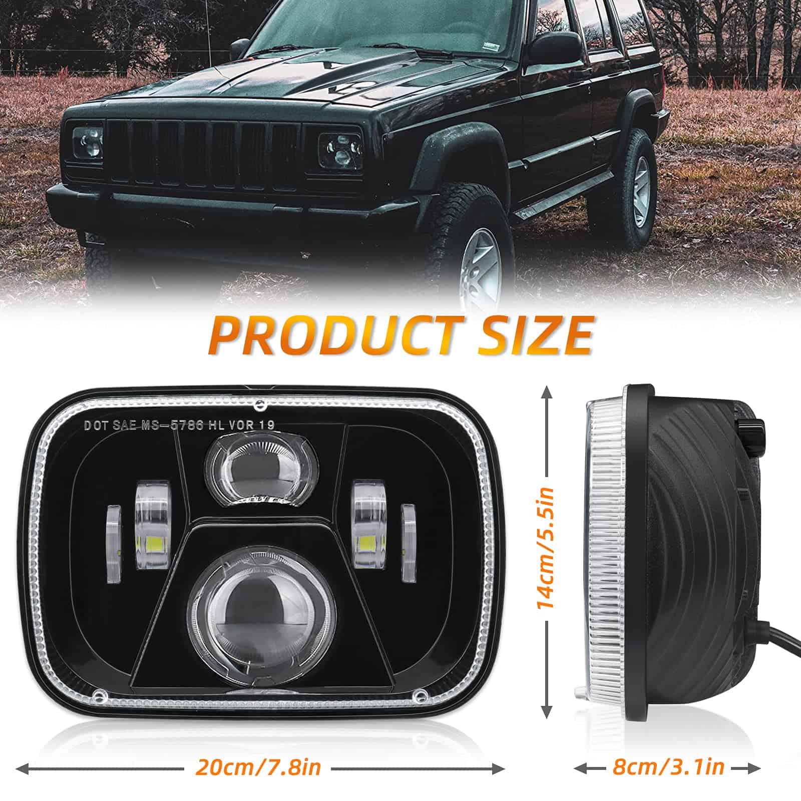 Faros LED Haitzu 5x7 7x6, Aprobados por la DOT, - Imagen 8