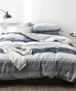 Juego de Funda Nórdica OREISE Tamaño Twin 100% Algodón Gris