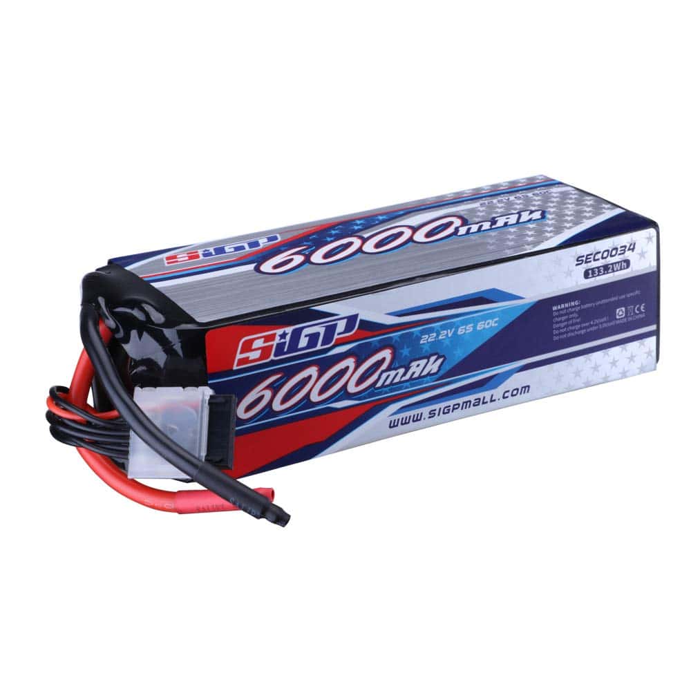 Batería Lipo SIGP 6S 22.2V 6000mAh 60C para Helicóptero RC