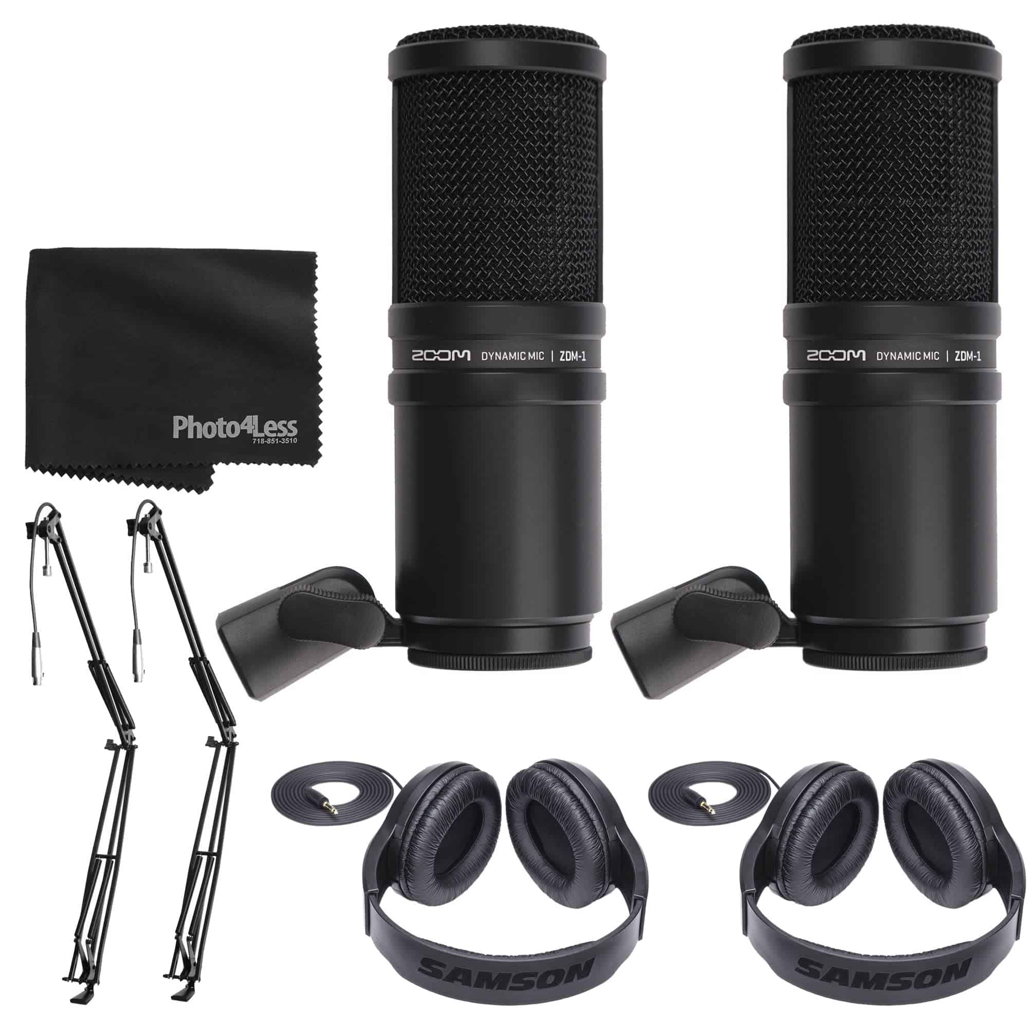 Paquete de Valor Zoom ZDM-1 Micrófono Dinámico x2 + Brazo
