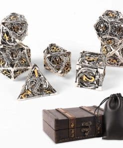 Set de 7 dados metálicos AncientDeer D&D, Nuevo y único