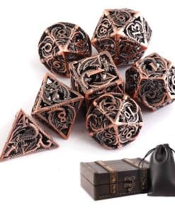 Conjunto de 7 dados huecos de metal para Dungeons and