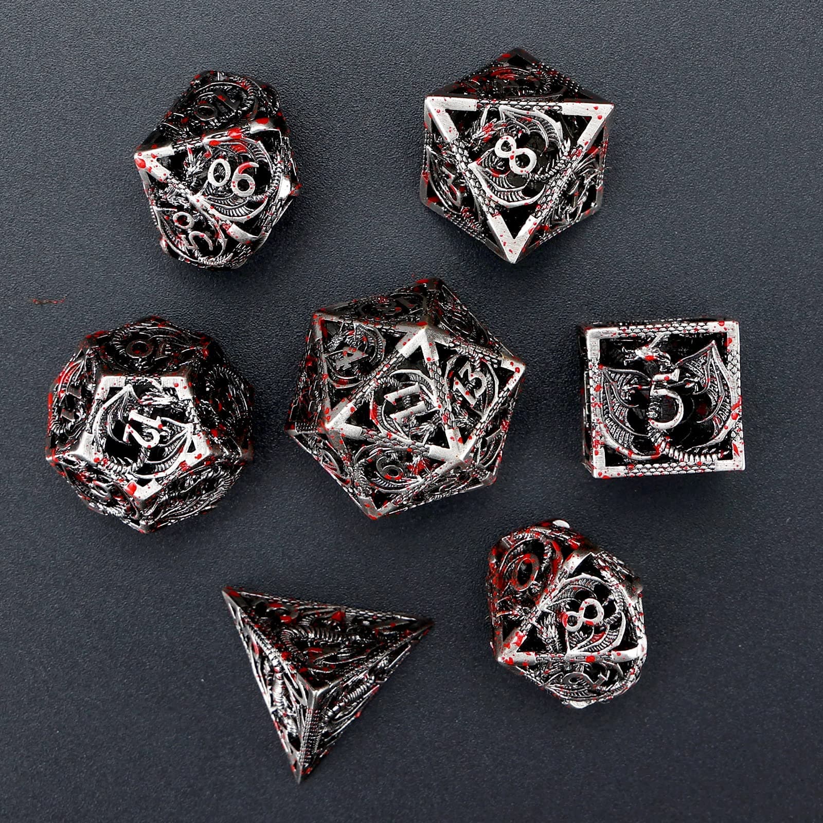 AncientDeer 7 dados de metal poliédricos DND, Nuevo juego - Imagen 6