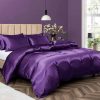 Juego de Funda de Edredón de Satén P Pothuiny -Morado