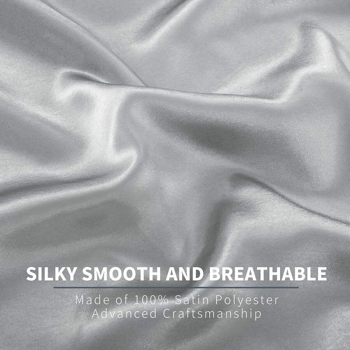 Juego de Sábanas de Satén P Pothuiny Full (6 Piezas, Gris - Imagen 5