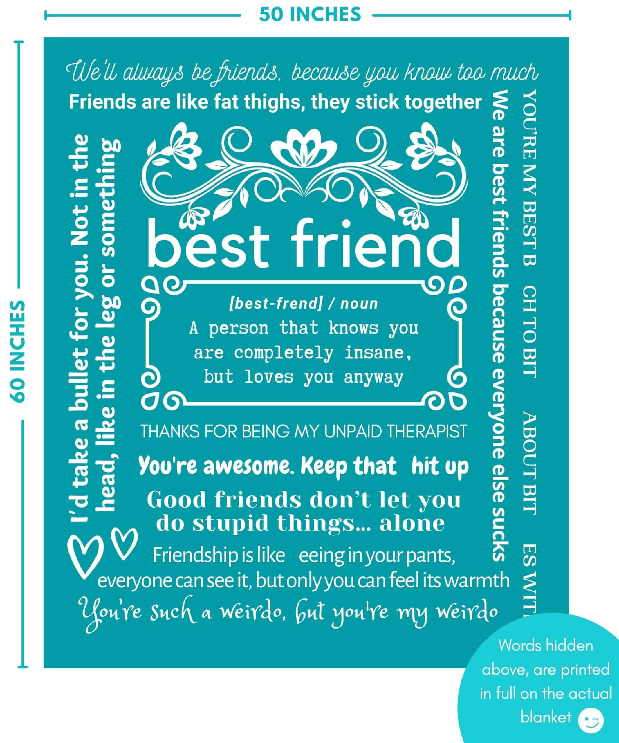 FILO ESTILO Manta Divertida de la Mejor Amiga para Mujeres, - Imagen 3