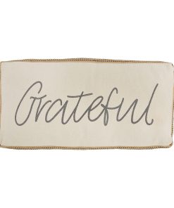 Cojín de Canvas Lavado con Fuelle de Cinta de Yute, Beige