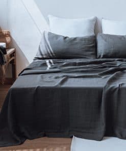 Juego de sábanas 100% Lino Simple&Opulence 3 -Gris Oscuro