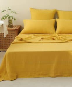 Juego de sábanas Simple&Opulence 100% Lino 4 -Amarillo Mosta