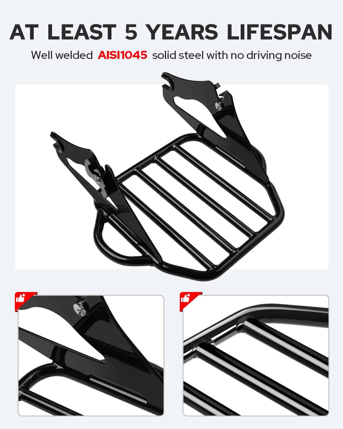 Benlari Contraste Negro Plegable Equipaje Soporte de - Imagen 5