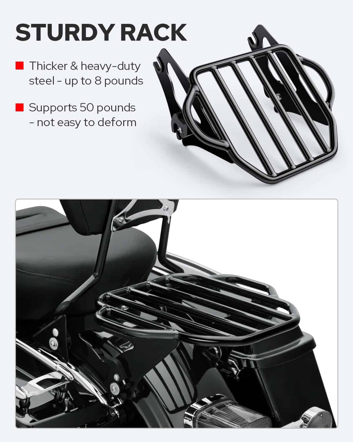 Benlari Contraste Negro Plegable Equipaje Soporte de - Imagen 4