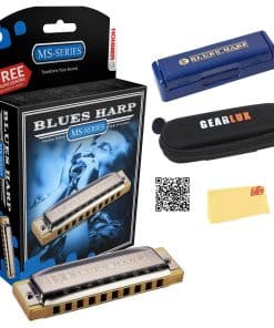 Hohner Harmonica 532 Blues Harp MS - A Bundle con Estuche,