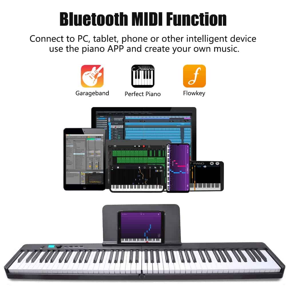 NikoMaku Piano Keyboard 88 Keys Folding Electric Keyboard - Imagen 4