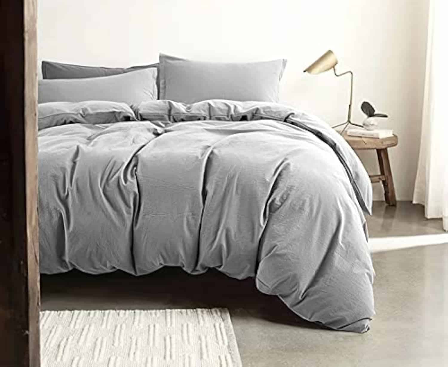 Set de Funda de Edredón de Algodón Lavado a la Piedra de