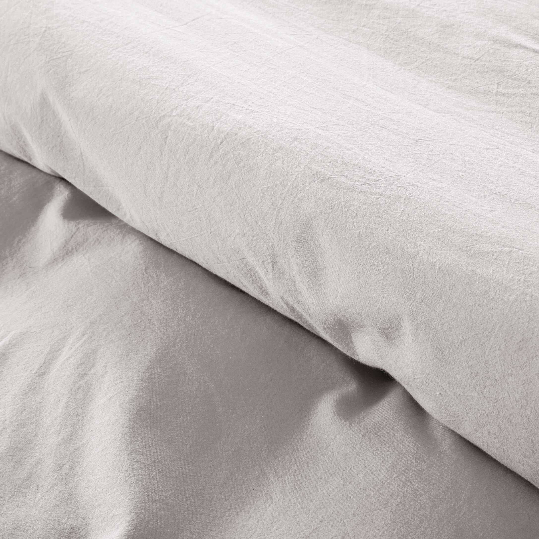 Juego de Funda de Edredón de Algodón Lavado -Gris Claro - Imagen 5