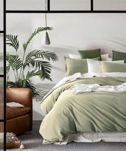 Juego de Funda de Edredón de Algodón Lavado -Salvia
