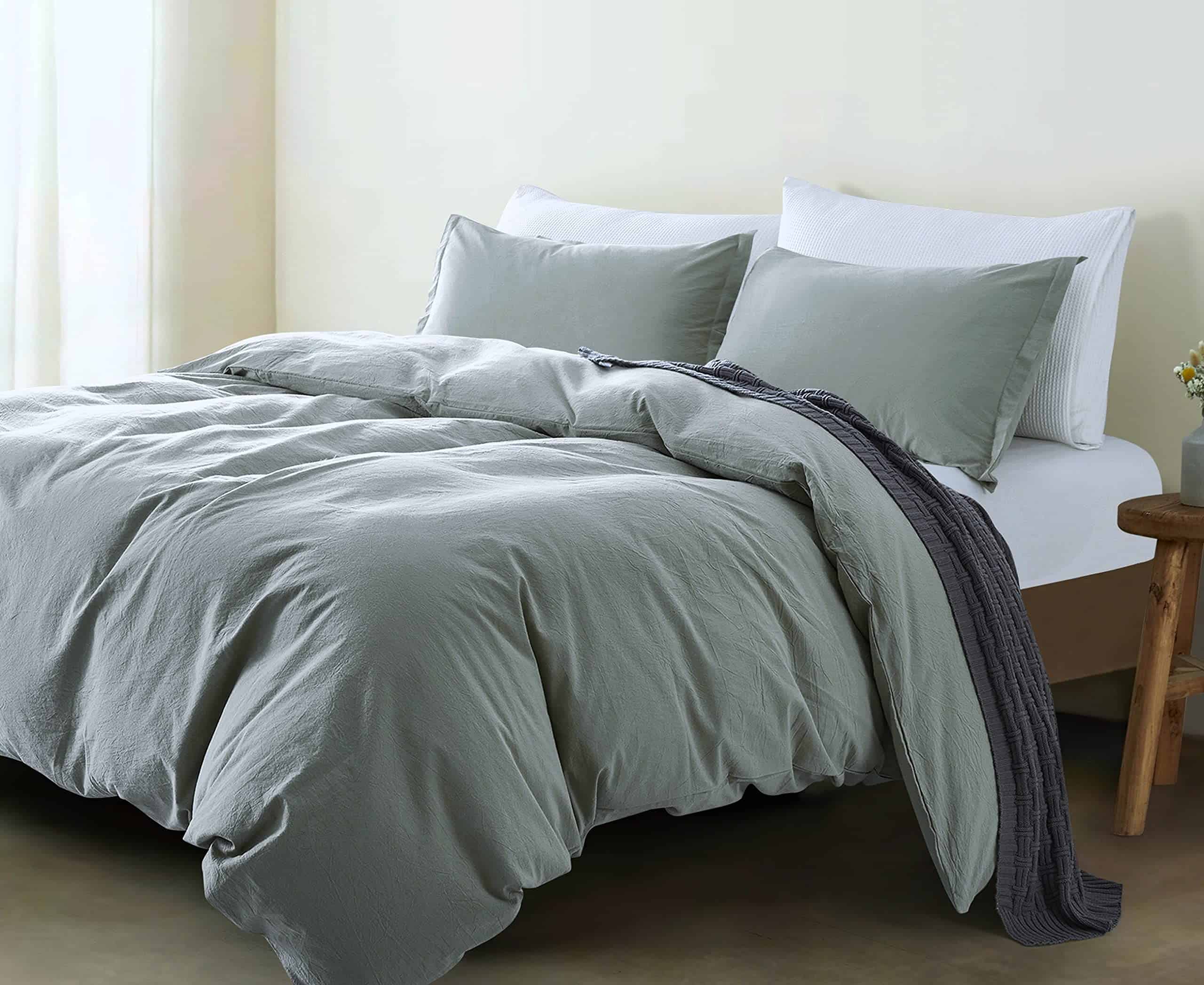 Juego de funda de edredón de algodón lavado -Eucalipto - Imagen 4