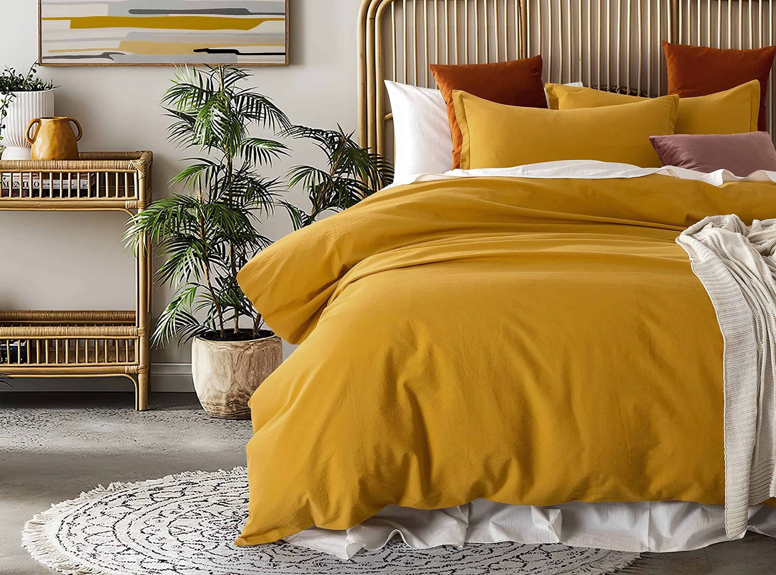 Set de Funda de Edredón de Chambray de Algodón Lavado de - Imagen 6