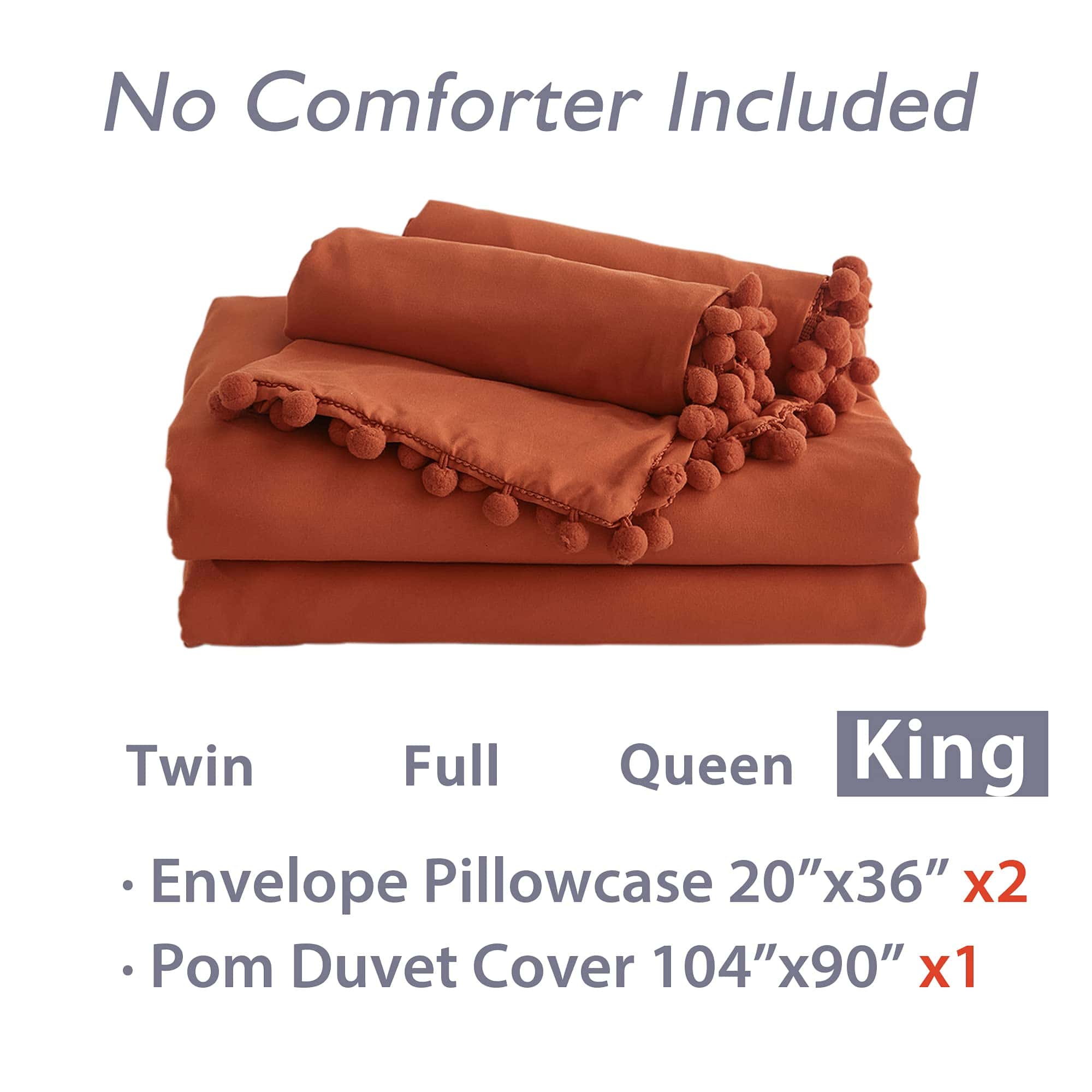 Andency Juego de Funda nórdica con Flecos de Pom Pom Tamaño - Imagen 8