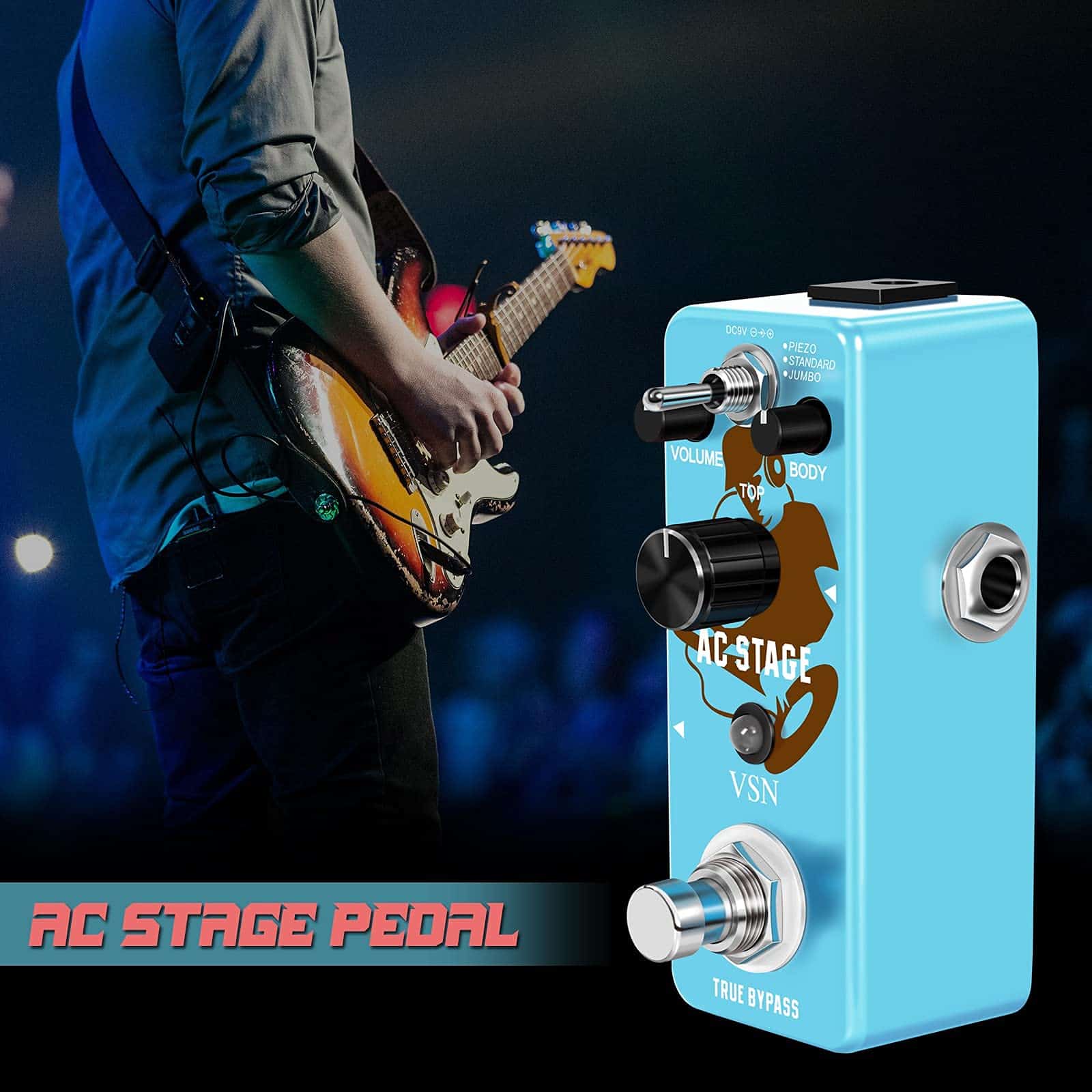 Pedal simulador de guitarra acústica VSN, Pedal de efectos - Imagen 8