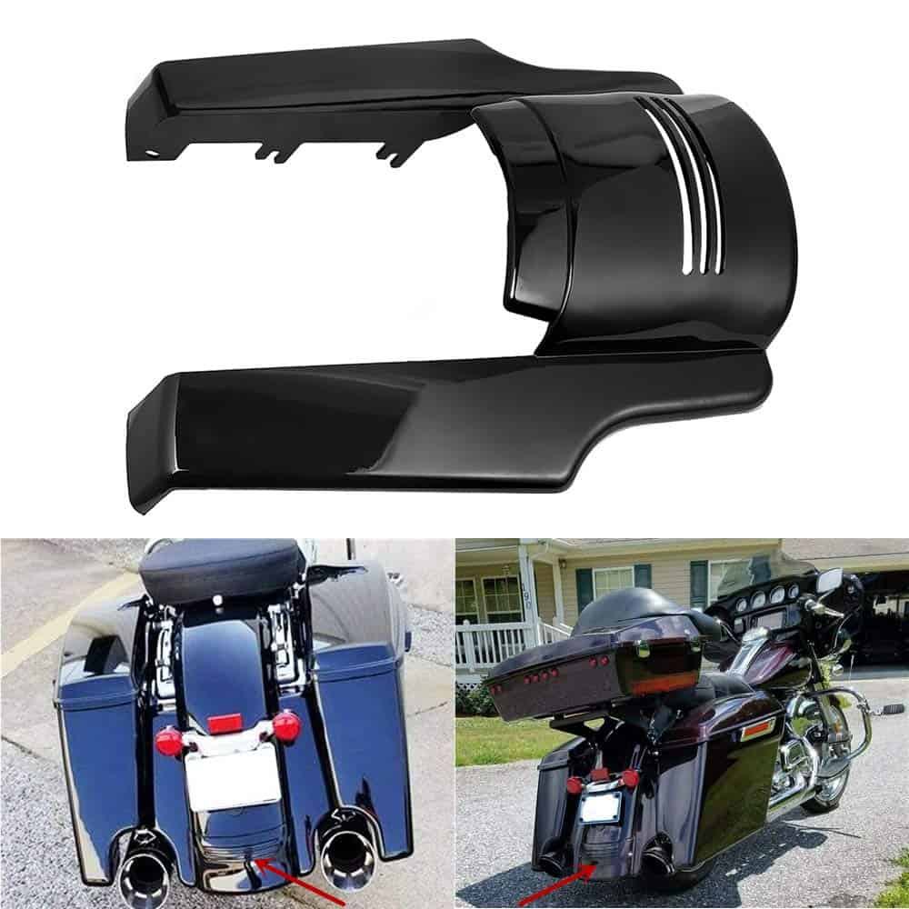 Extensión de guardabarros trasero de motocicleta negra