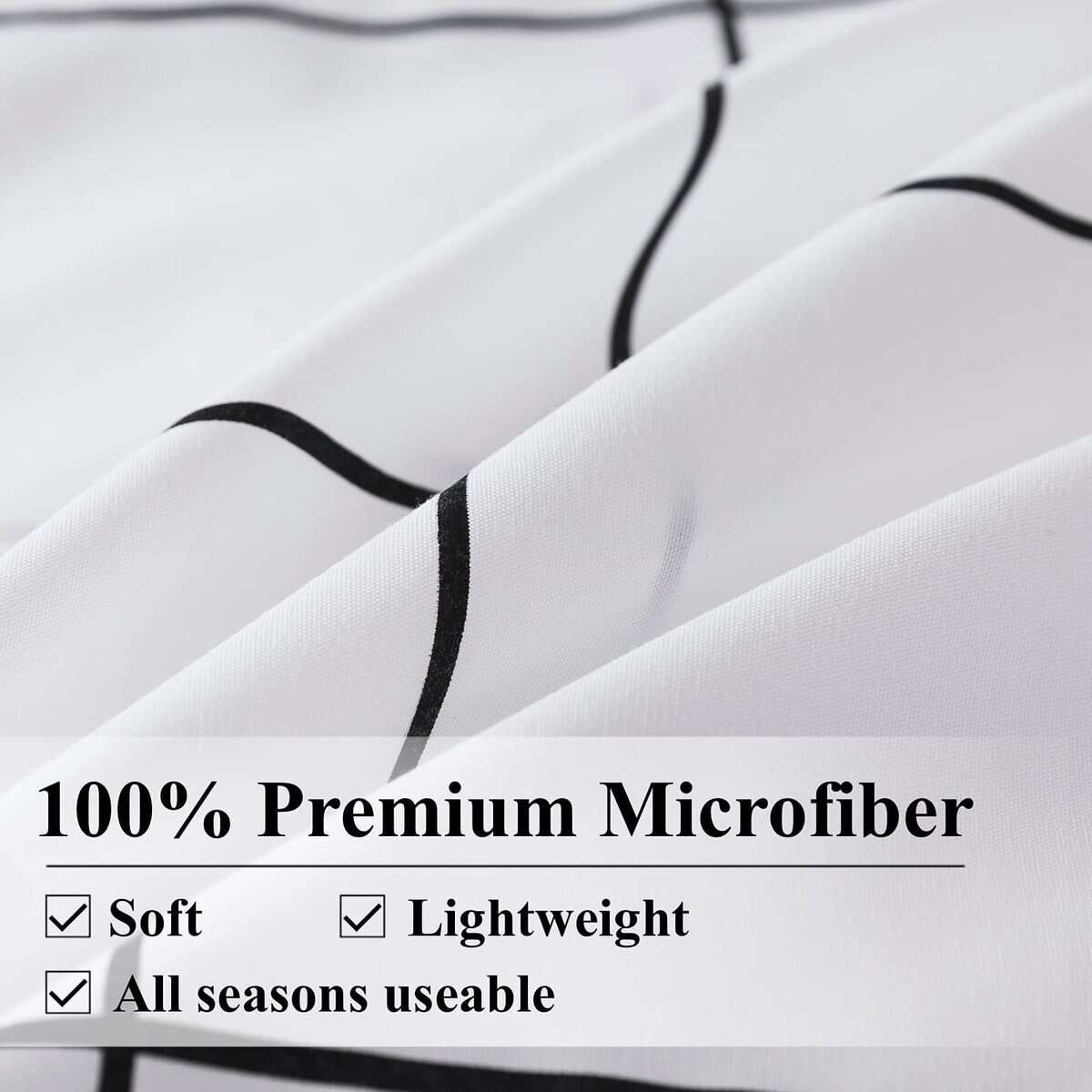 Juego de Edredón Andency Blanco a Cuadros Individual (66x90 - Imagen 6