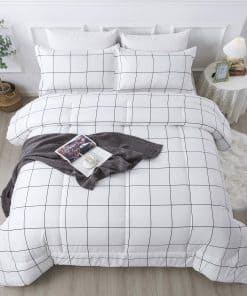 Juego de Edredón a Cuadros Blanco de Andency Full (79x90