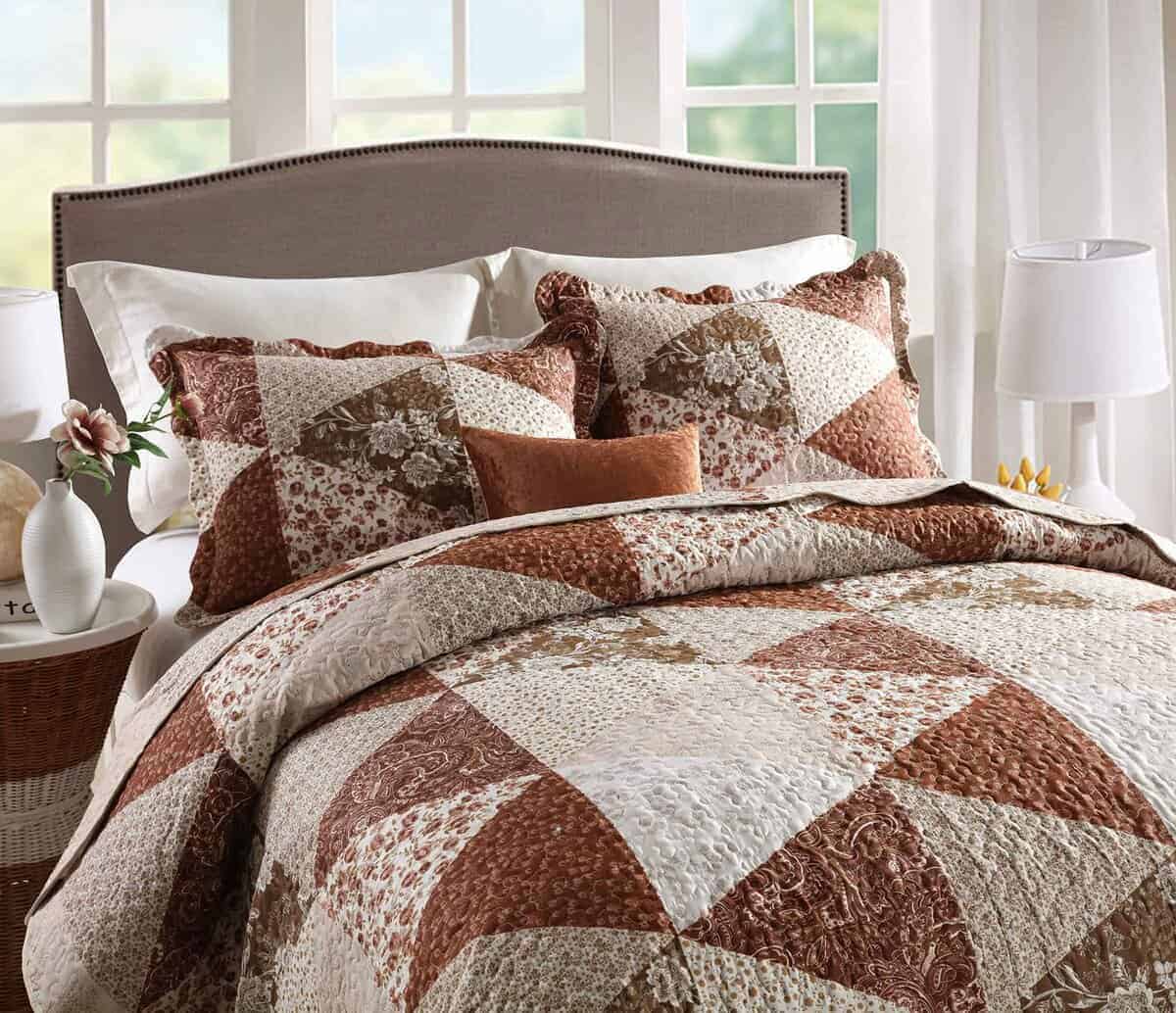 Juego de Colcha Travan 3 Piezas King Patchwork Floral - Imagen 3