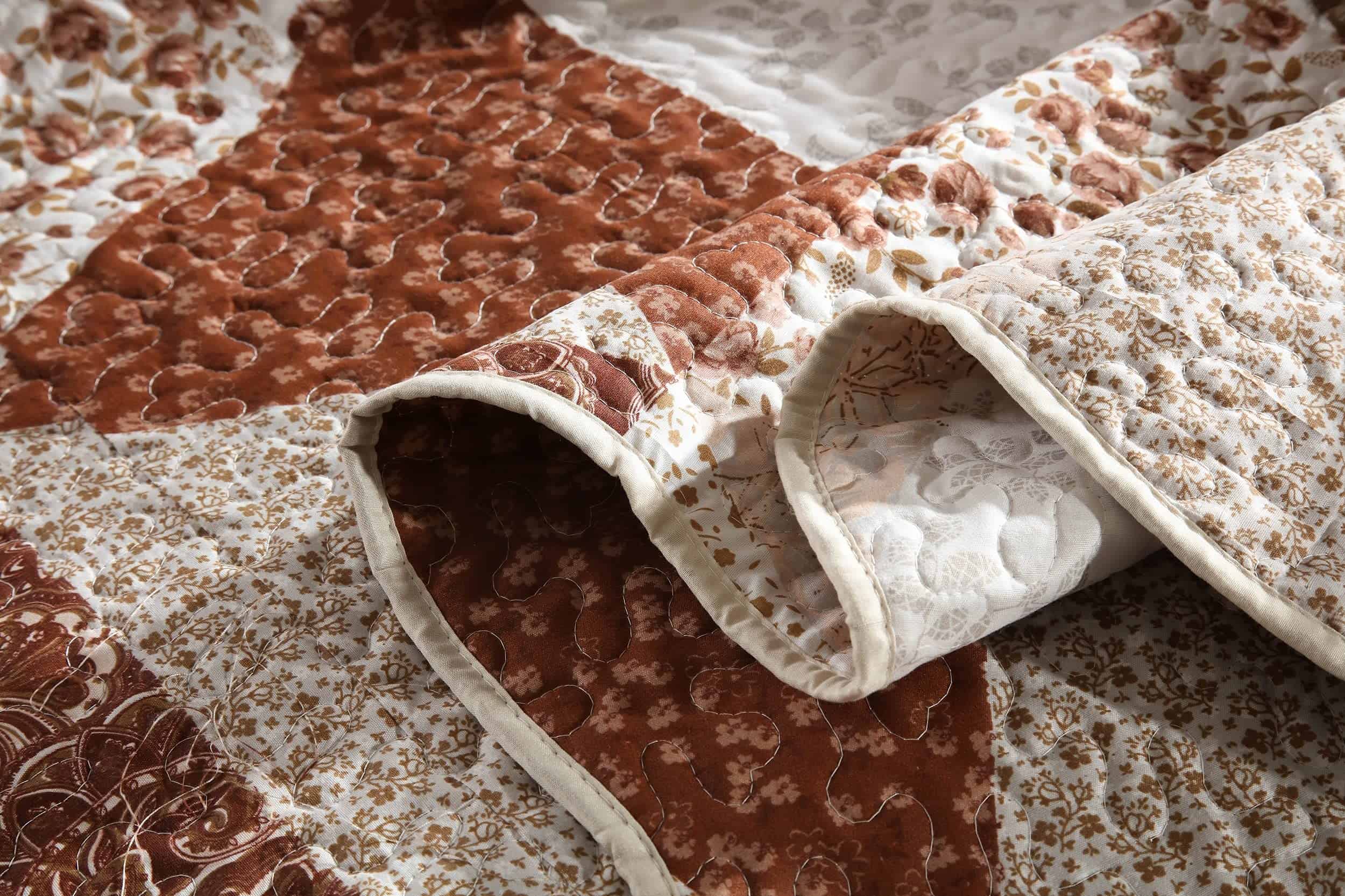 Juego de Colcha Travan 3 Piezas King Patchwork Floral - Imagen 5