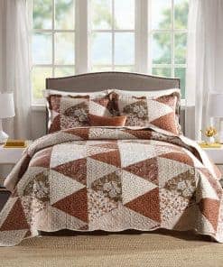 Juego de Colcha Travan 3 Piezas King Patchwork Floral