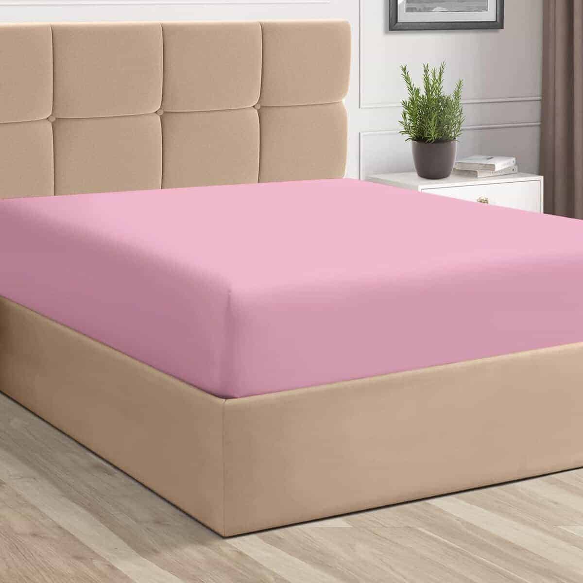 Sábana Ajustable Pizuna 100% Algodón Tamaño Twin Rosa Lila,