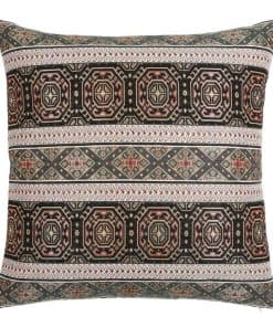 Fundas de almohada Kilim verde oscuro, kaki y negro - 20 x