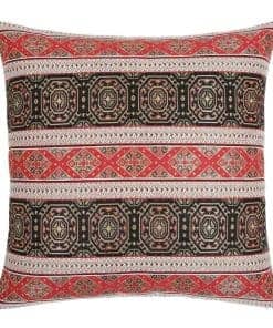 Funda de Cojín Grande de Estilo Granja Rojo y Negro - 22 x