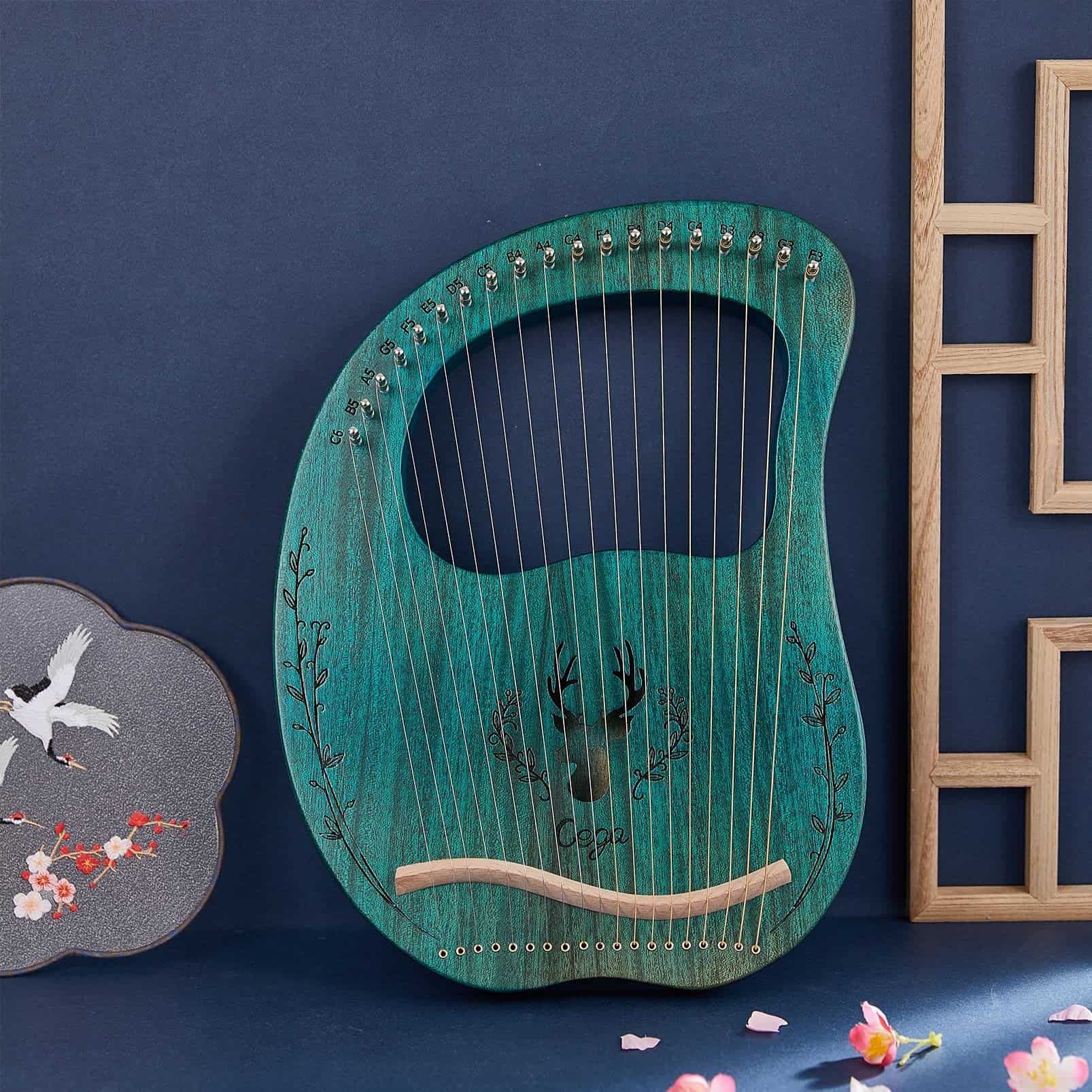 Arpa Lira 19 Cuerdas Metálicas Estilo Grecia Antigua Forma - Imagen 4