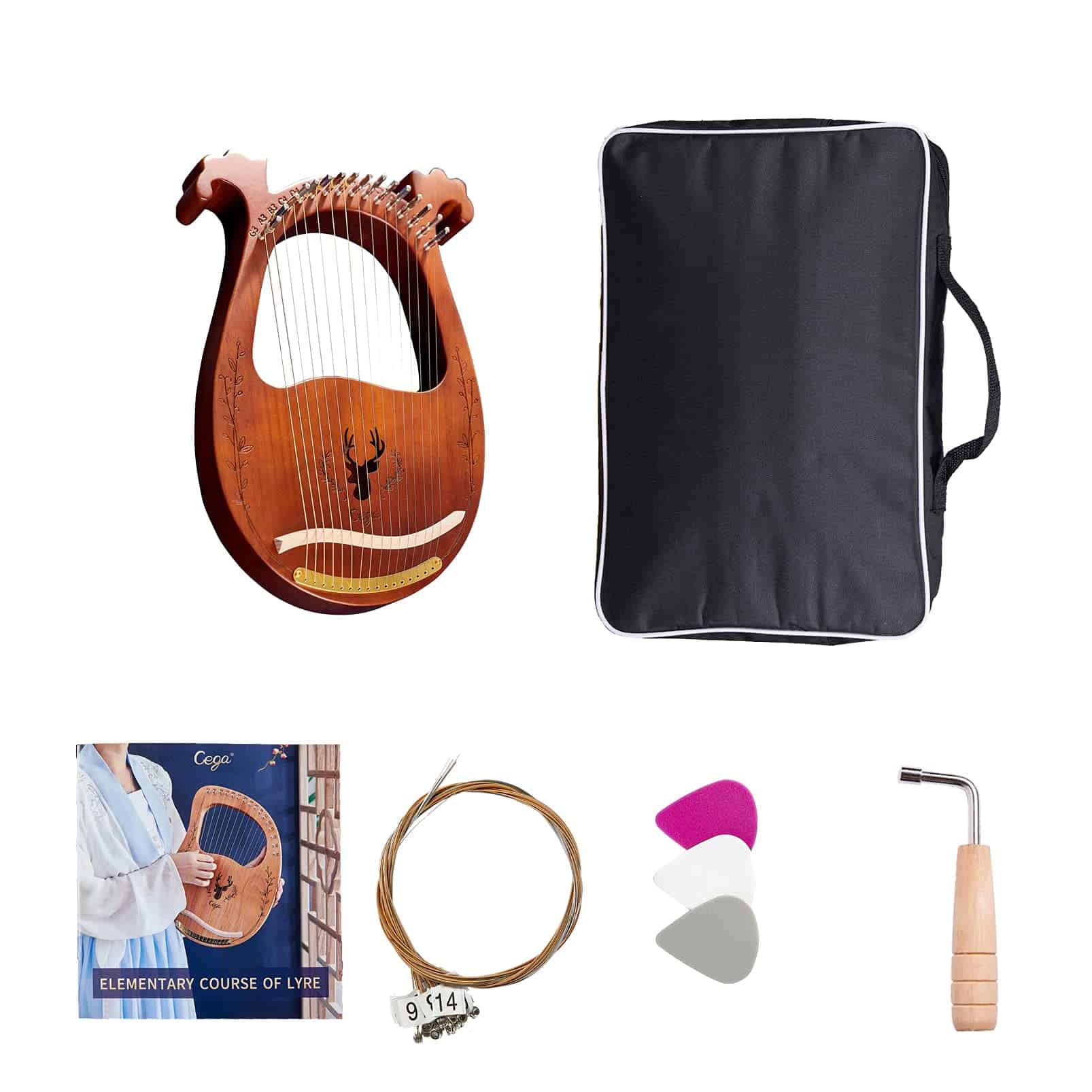 Arpa Lira TienClef 16 Cuerdas Metálicas Estilo Grecia - Imagen 7