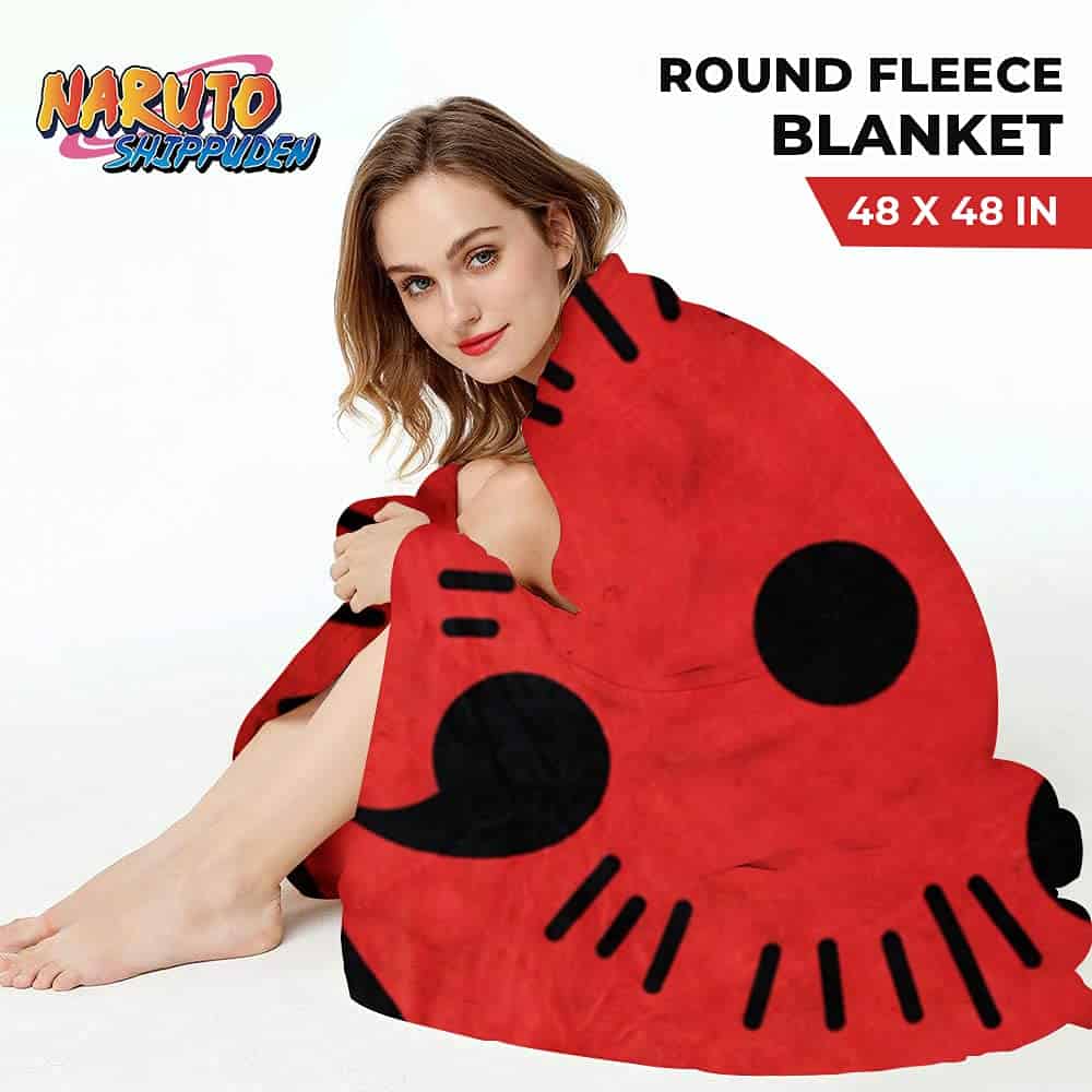 Manta de Forro Polar Redonda con Sharingan de Naruto - Imagen 7