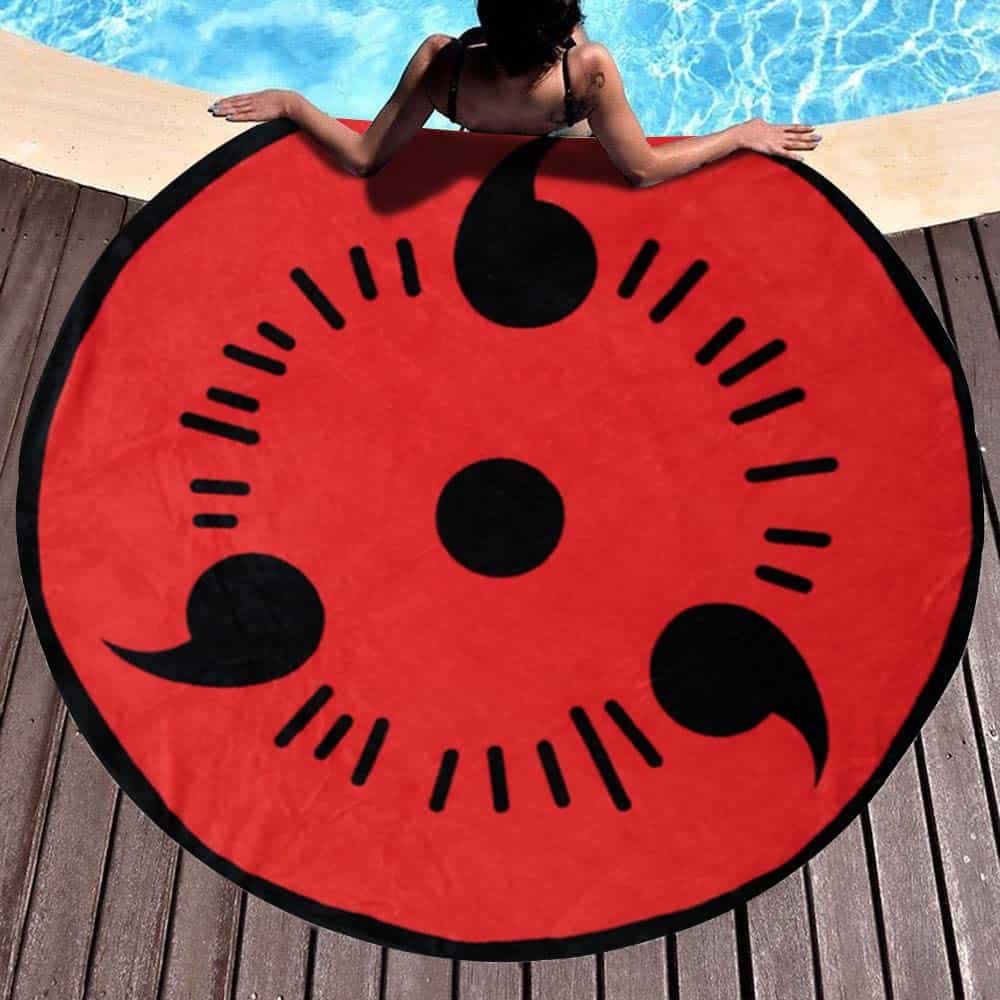 Manta de Forro Polar Redonda con Sharingan de Naruto - Imagen 10