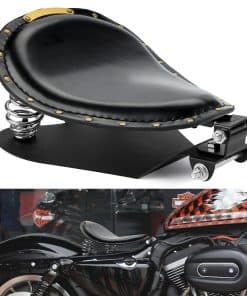Asiento de Motocicleta de Cuero KING SHOWDEN -Negro-Rivete c