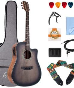 Guitarra acústica-electrica profesional con corte lotmusic