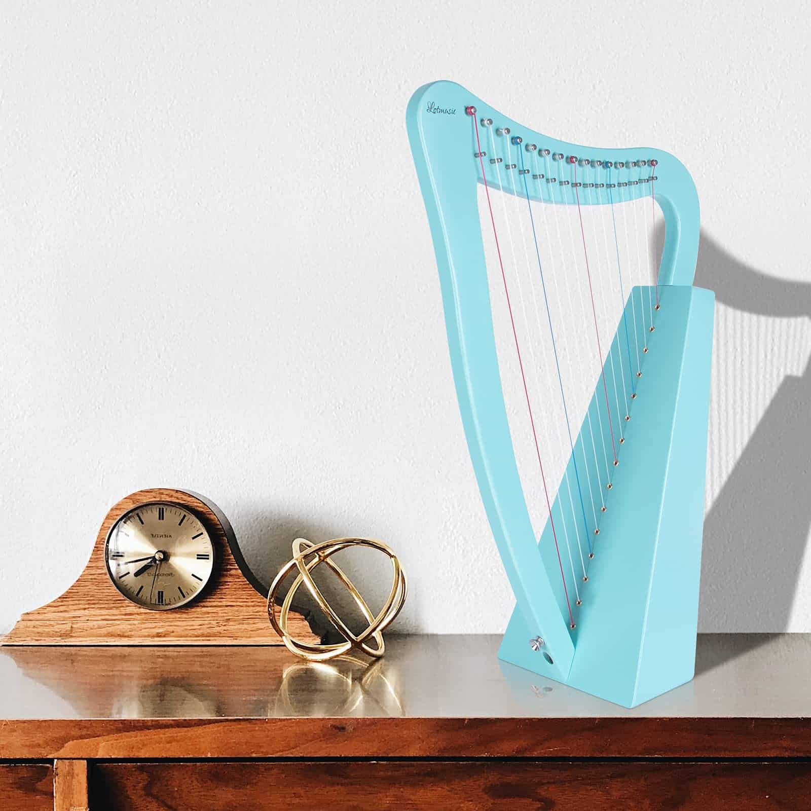 Arpa de Lira de 15 Cuerdas 22 Pulgadas de Madera de Abedul - Imagen 8