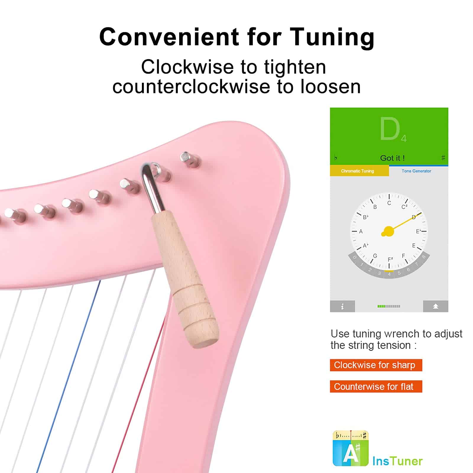 Arpa Lira de 15 cuerdas 22 pulgadas Instrumento Musical de - Imagen 4