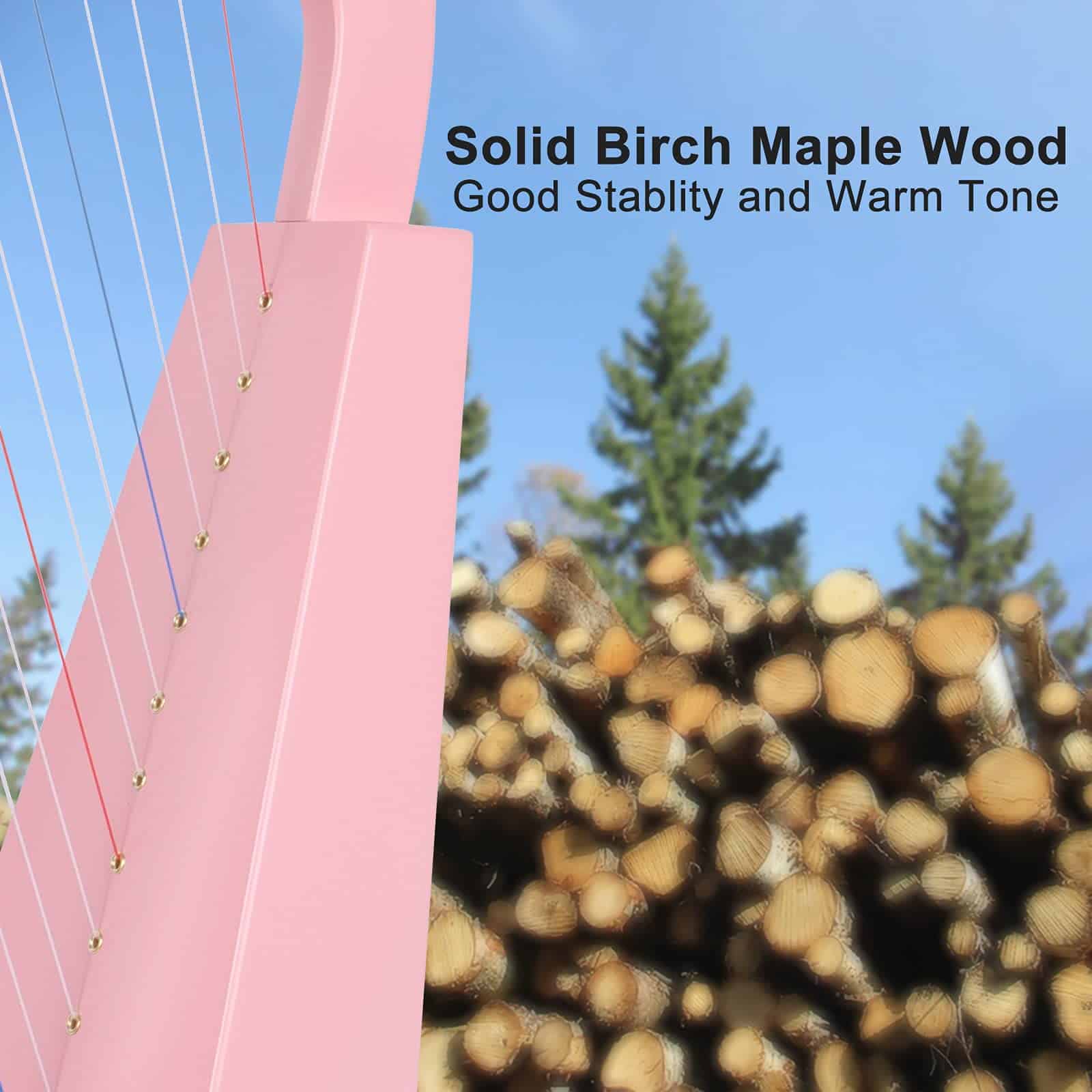 Arpa Lira de 15 cuerdas 22 pulgadas Instrumento Musical de - Imagen 5