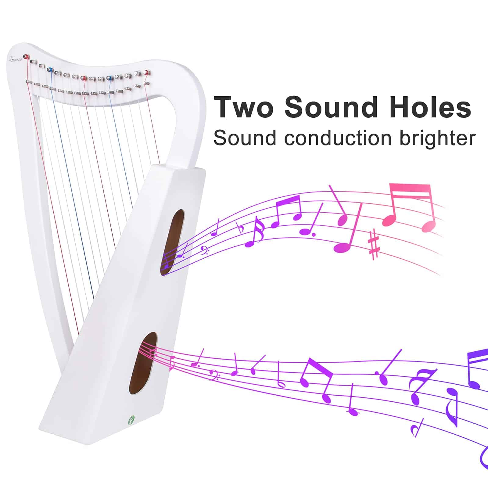 Arpa Lira, 15 cuerdas 22 pulgadas Instrumento Musical de - Imagen 6